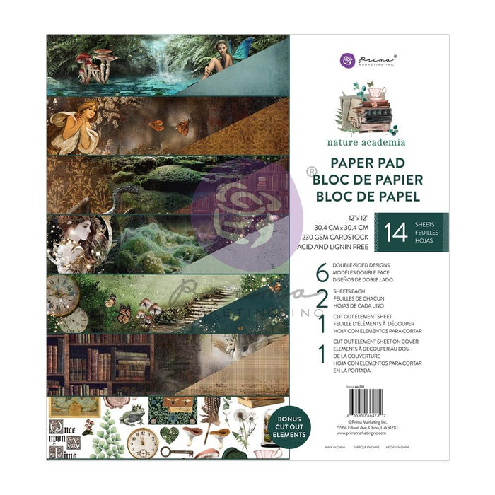 Prima Marketing - Nature Academia Collection - Double-Sided Paper Pad 12"X12" 14/Pkg