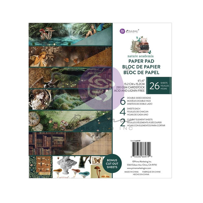 Prima Marketing - Nature Academia Collection - Double-Sided Paper Pad 6"X6" 26/Pkg