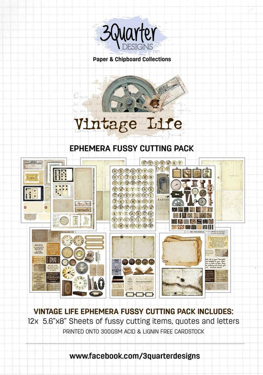 3Quarter Designs Ephemera Fussy Cutting Pack - Vintage Life - Root & Company