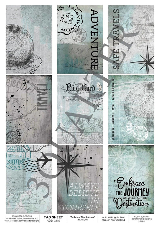 3Quarter Designs - Tag Sheet - Embrace The Journey - Root & Company