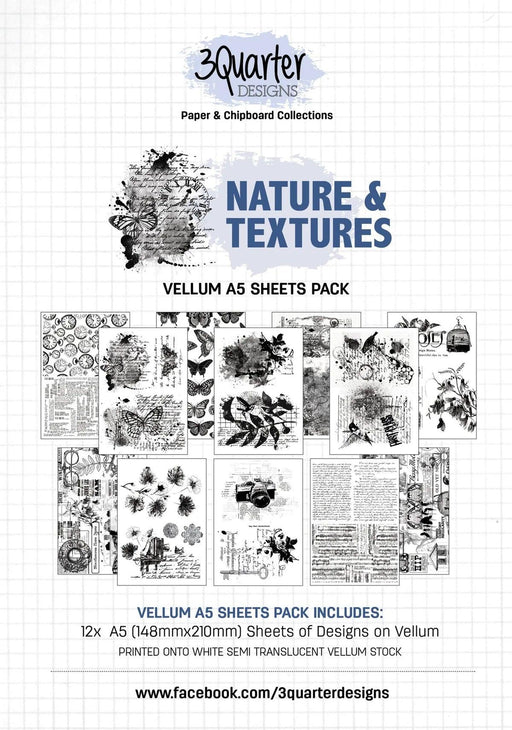 3Quarter Designs Vellum 12 Sheet Pack - Nature & Texture - Root & Company