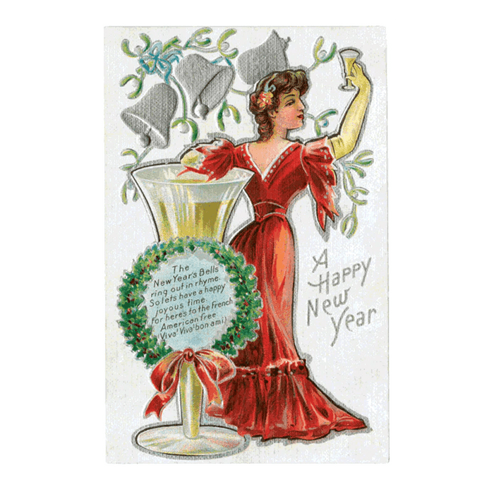 Happy New Year Postcard Book - 30 Unique Vintage Postcards - Root & Company