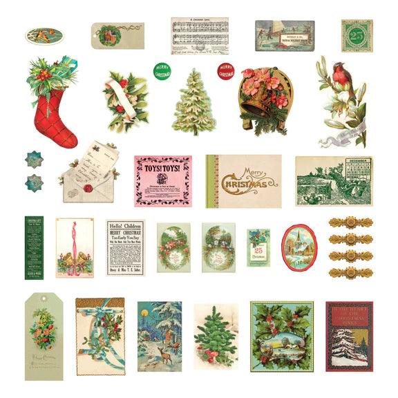 Christmas Pines Miscellany Printed Die Cuts From The Christmas Flea Market Finds Collection By Cathe Holden  Ephemera Spellbinders