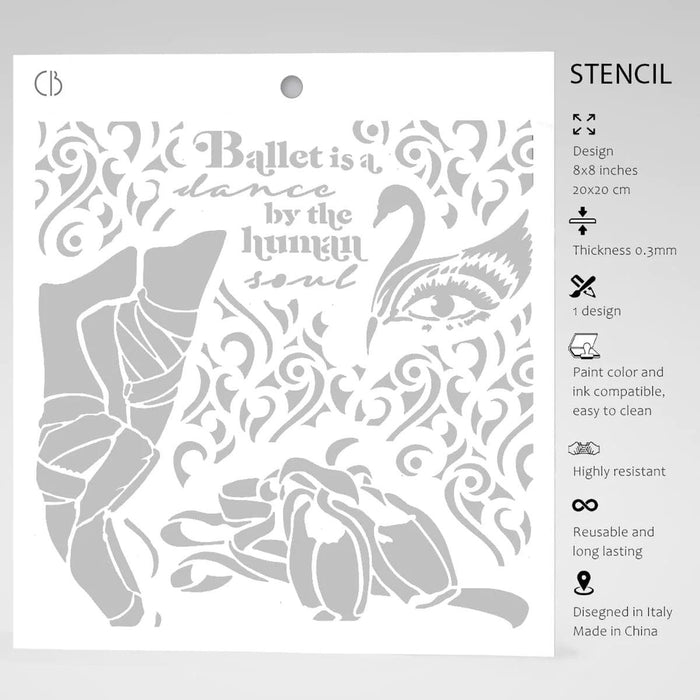 Ciao Bella Texture Stencil 8x8 Dance By The Human Soul - Root & Company