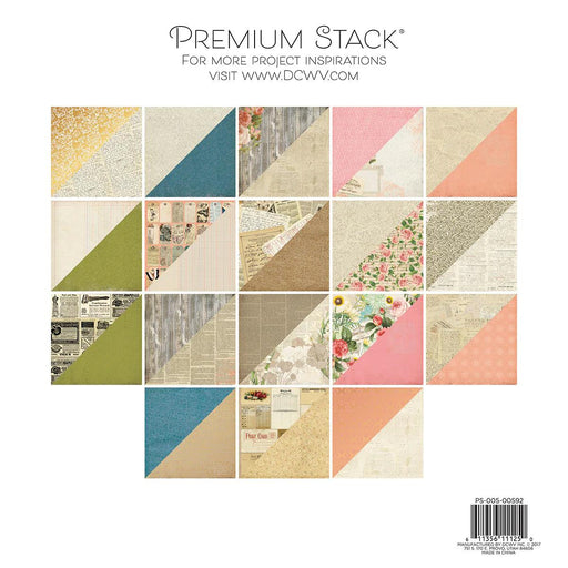 DCWV Double-Sided Cardstock Stack 12"X12" Preserved Paper, 18 Designs/2 Each - Root & Company