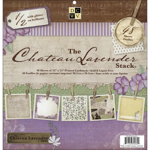 DCWV Single-Sided Cardstock Stack 12"X12" Chateau Lavender 24 Designs/2 Each - Root & Company