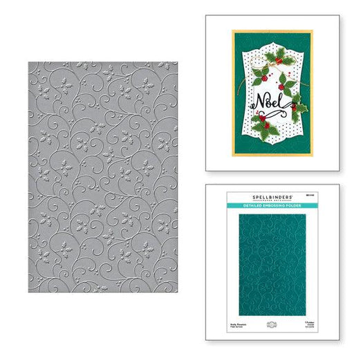 Holly Flourish 2d Embossing Folder From The Christmas Flourish Collection By Becca Feeken - Root & Company