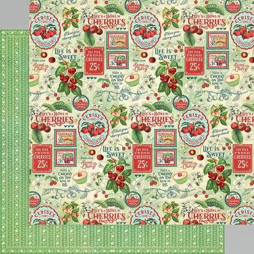 Life's A Bowl Of Cherries Collection - 12 x 12 Double Sided Paper - Simply Sweet - Root & Company
