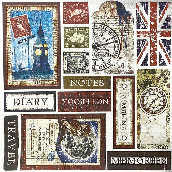 London's Calling Deluxe Silver Paper 6"x6" 5/Pkg - Root & Company
