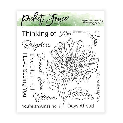 Picket Fence Studios - Clear Photopolymer Stamps - Brighter Days Gerbera Daisy - Root & Company