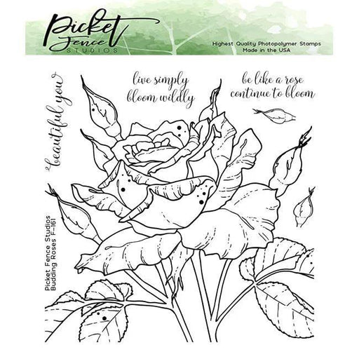 Picket Fence Studios - Clear Photopolymer Stamps - Budding Roses - Root & Company
