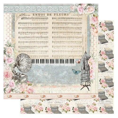 Prima French Blue Collection 12 x 12 Double Sided Paper Vintage Gramophone - Root & Company