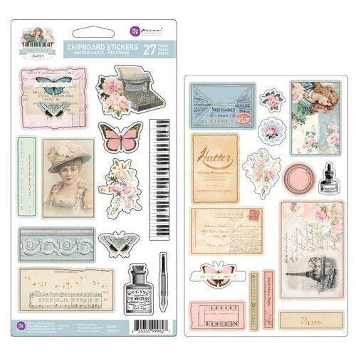 Prima French Blue Collection Chipboard Stickers - Root & Company