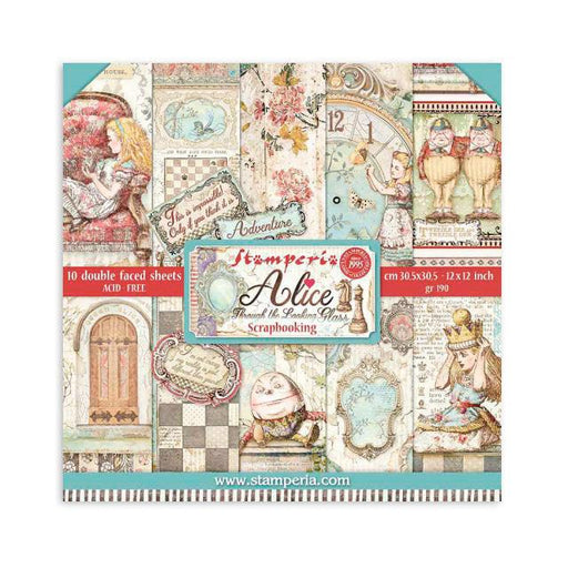 Scrapbooking Pad 10 Sheets 12"x12" - Alice Through the Looking Glass - Root & Company