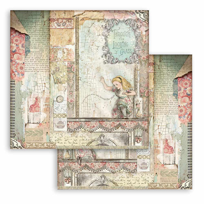 Scrapbooking Pad 10 Sheets 12"x12" - Alice Through the Looking Glass - Root & Company