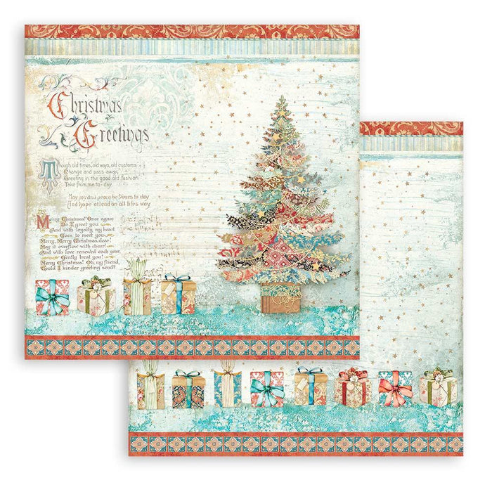 Scrapbooking Pad 10 Sheets 12"x12" - Christmas Greetings - Root & Company
