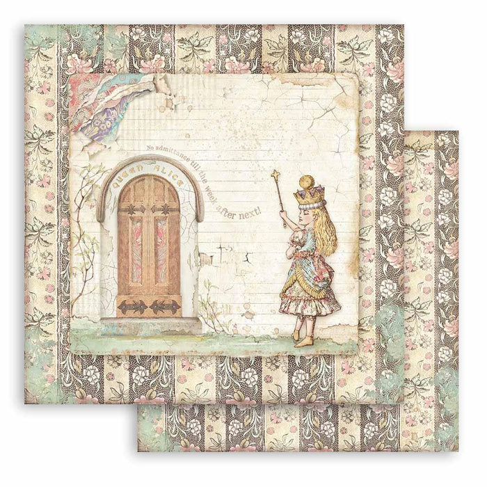 Scrapbooking Small Pad 10 Sheets 8"x8" - Alice Through the Looking Glass - Root & Company
