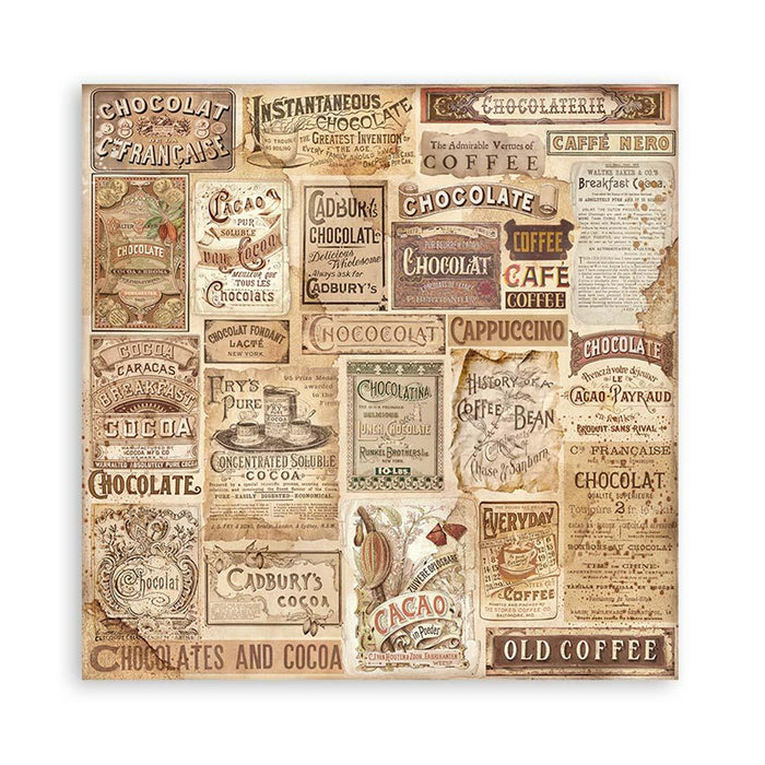 Scrapbooking Small Pad 10 Sheets 8"x8" Background Selection - Coffee and Chocolate - Root & Company