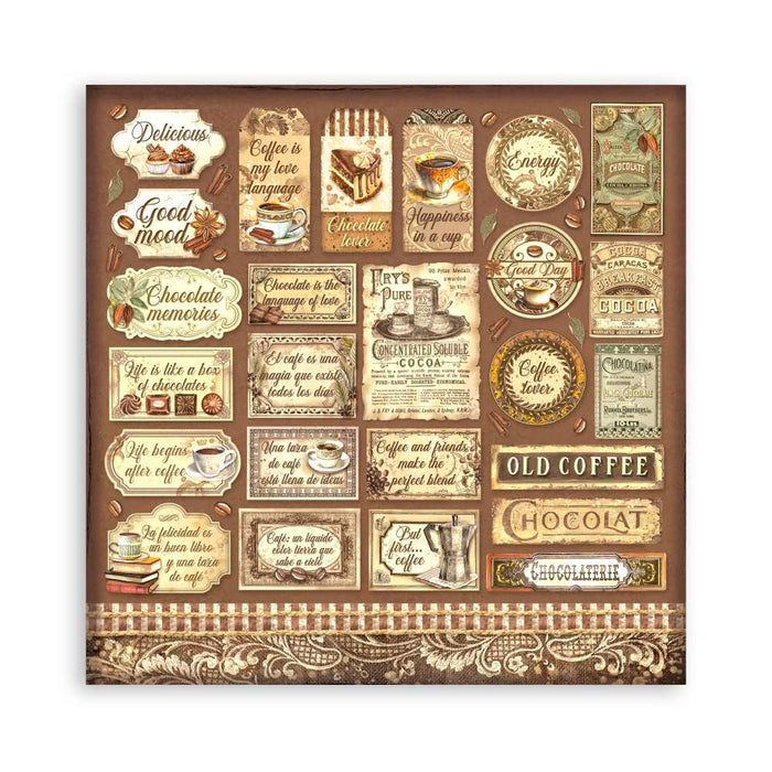 Scrapbooking Small Pad 10 Sheets 8"x8" - Coffee and Chocolate - Root & Company