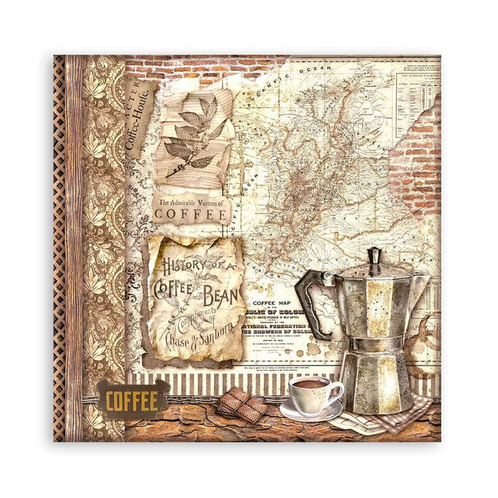 Scrapbooking Small Pad 10 Sheets 8"x8" - Coffee and Chocolate - Root & Company
