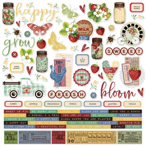 Simple Stories - Simple Vintage Berry Fields Collection - 12 x 12 Cardstock Stickers - Root & Company