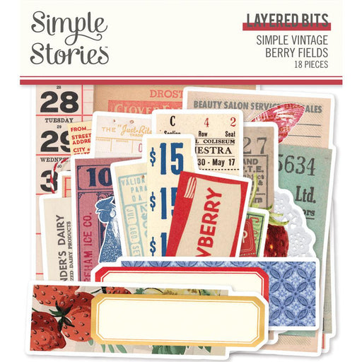 Simple Stories - Simple Vintage Berry Fields Collection - Layered Bits - Root & Company