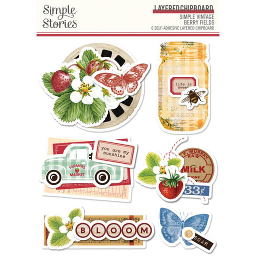 Simple Stories - Simple Vintage Berry Fields Collection - Layered Chipboard - Root & Company