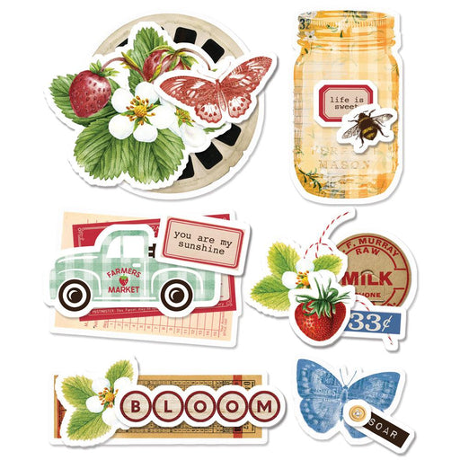 Simple Stories - Simple Vintage Berry Fields Collection - Layered Chipboard - Root & Company