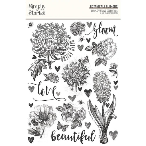 Simple Stories - Simple Vintage Essentials Collection - Rub Ons - Botanicals - Root & Company
