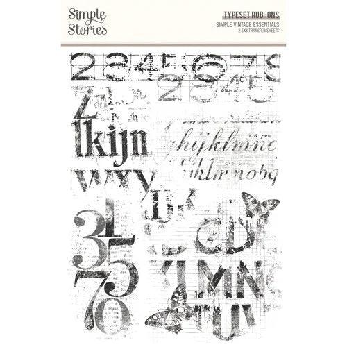 Simple Stories - Simple Vintage Essentials Collection - Rub Ons - Typeset - Root & Company