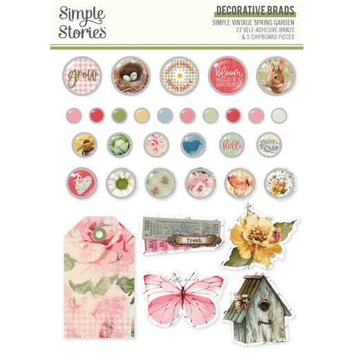 Simple Stories - Simple Vintage Spring Garden Collection - Decorative Brads - Root & Company