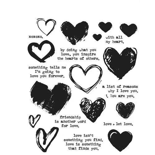 Stampers Anonymous - Tim Holtz - Cling Mounted Rubber Stamp - Love Notes - Root & Company