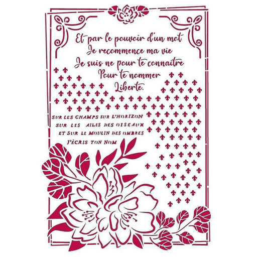 Stencil - Romantic Journal flower with frame - Root & Company