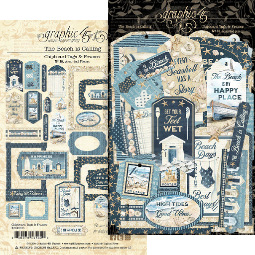 The Beach is Calling Chipboard Tags & Frames - Root & Company