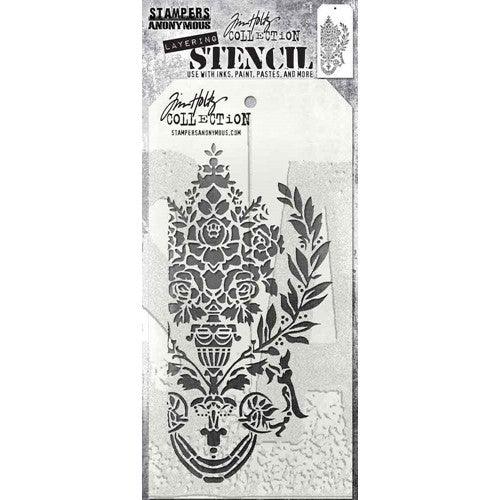 Tim Holtz Layering Stencil Damask Crest - Root & Company