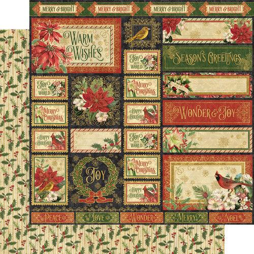 Warm Wishes Collection - 12 x 12 Double Sided Paper - So Very Merry - Root & Company
