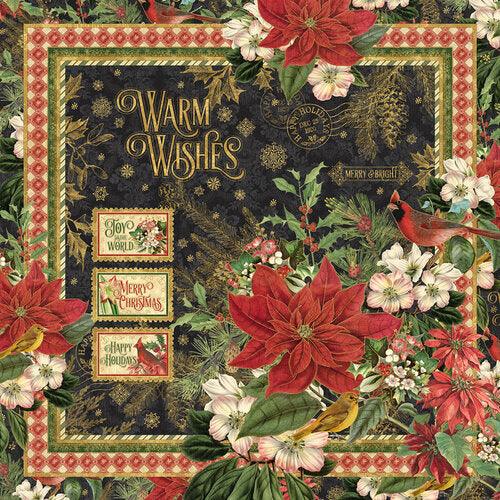 Warm Wishes Collection - 12 x 12 Double Sided Paper - Warm Wishes - Root & Company