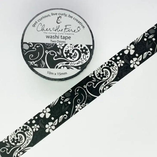 Washi Tape, Two Doves, Black/White - 15mm - Root & Company