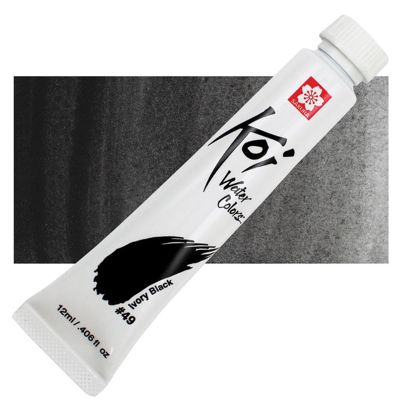 Sakura - Koi Water Colors - 12ml Tube - Ivory Black #49