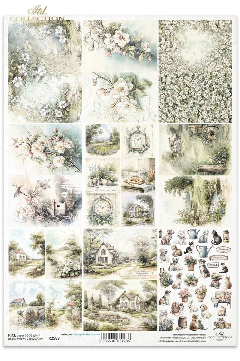 ITD Collection - Cottage in the Country - Rice Paper - R2588