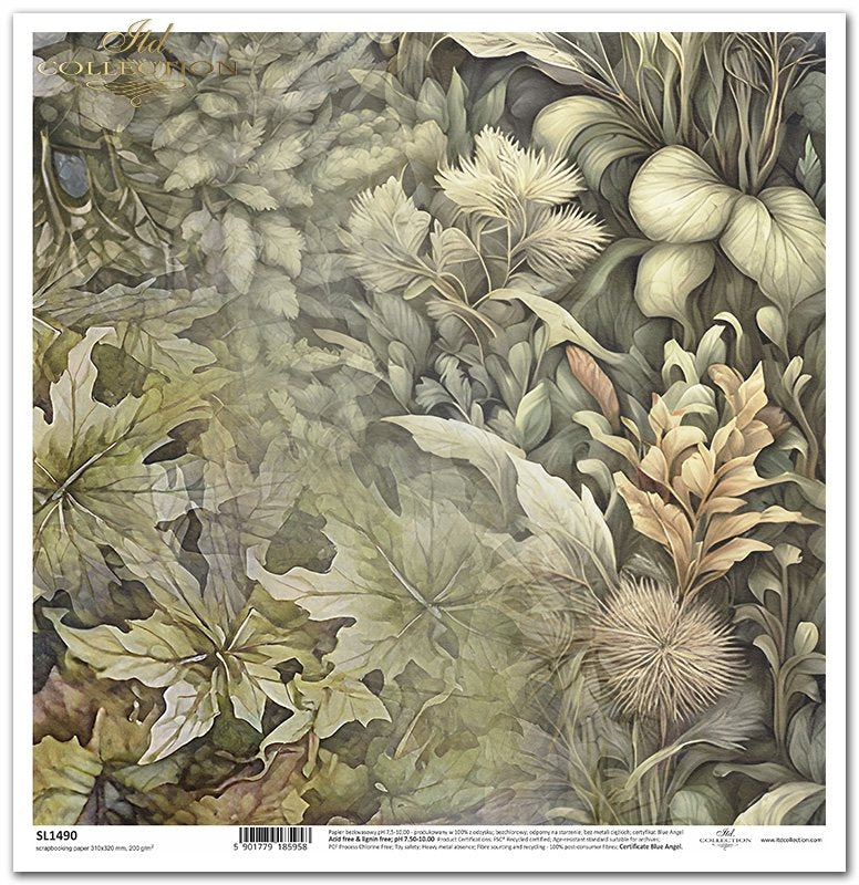 ITD Collection - Mysterious Forest - Plants - Scrapbooking Single Sheet