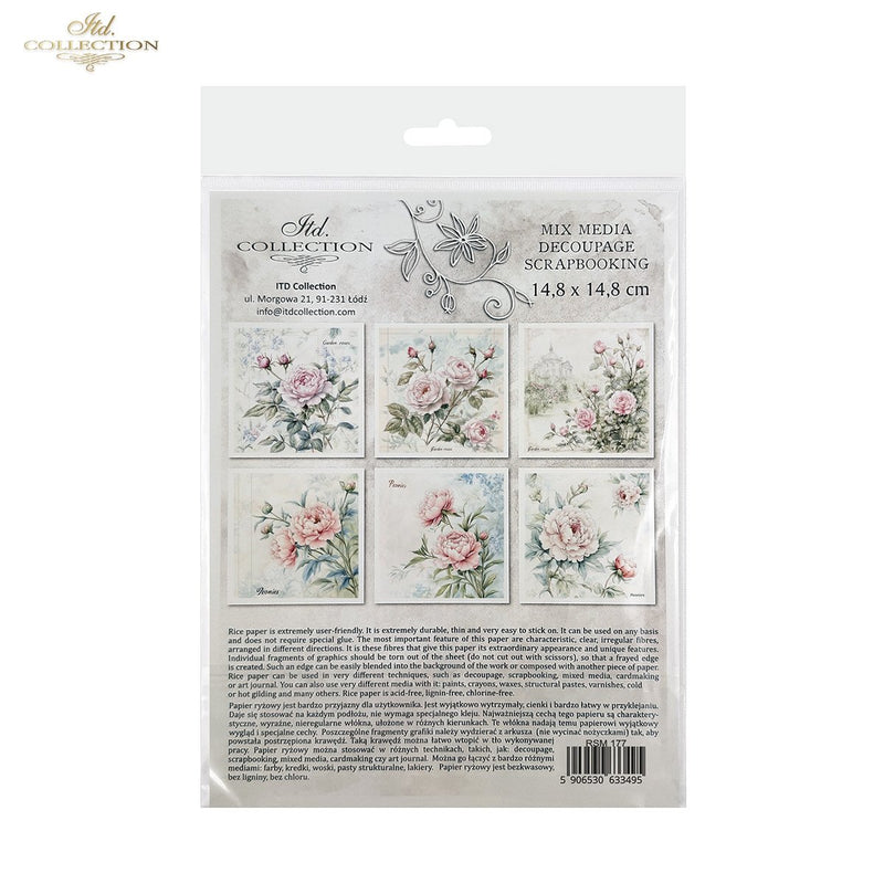 ITD Collection - Rice Paper Set Mini - Floral Shabby Chic - RSM177