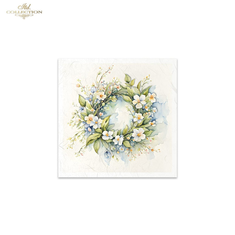ITD Collection - Rice Paper Set Mini - Wreath of Spring Flowers