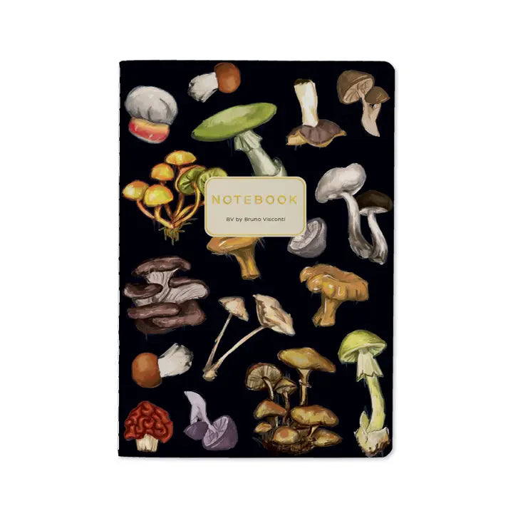 BV by Bruno Visconti - Mushrooms On Black Notebook