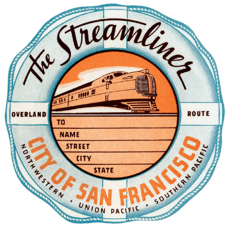 Laughing Elephant - Railroads Across America - Travel Label Sticker Box