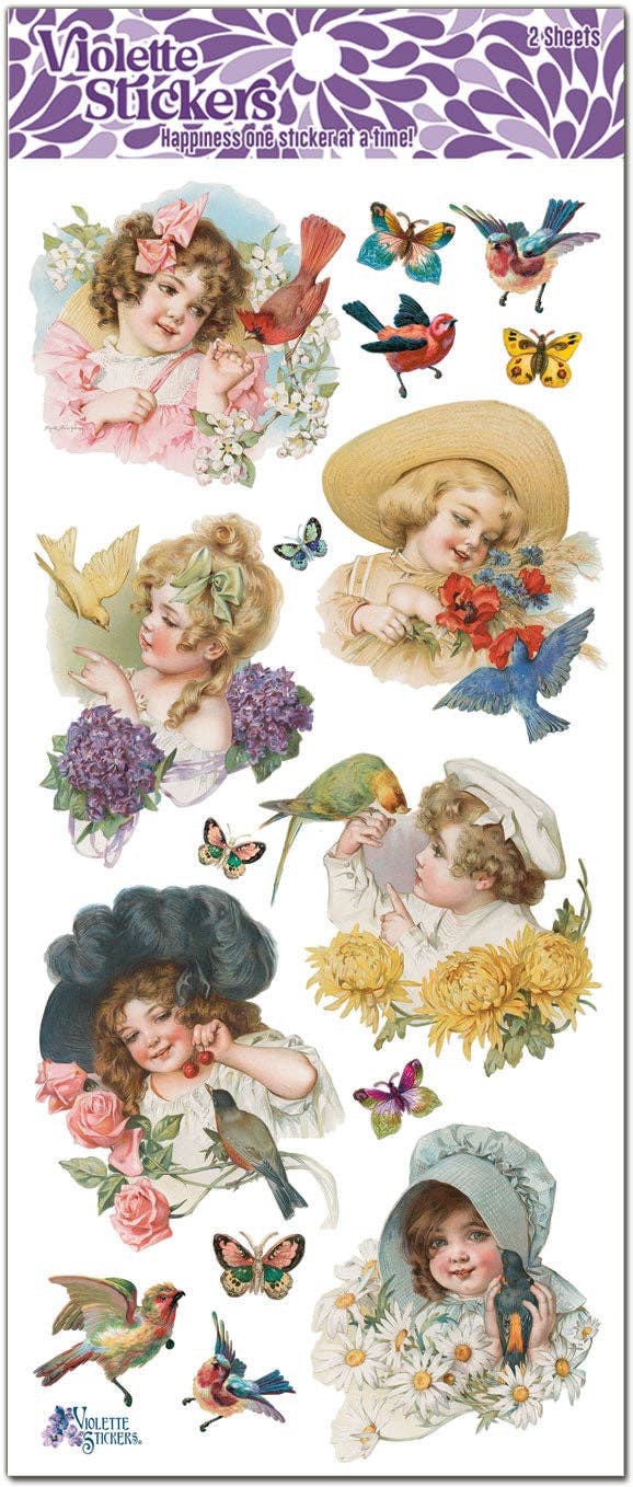 Violette Stickers - Children with Bird Stickers