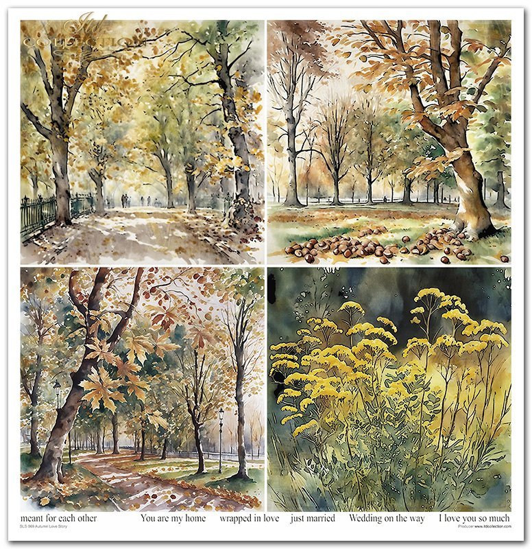 ITD Collection - Autumn Love Story Scrapbooking Papers
