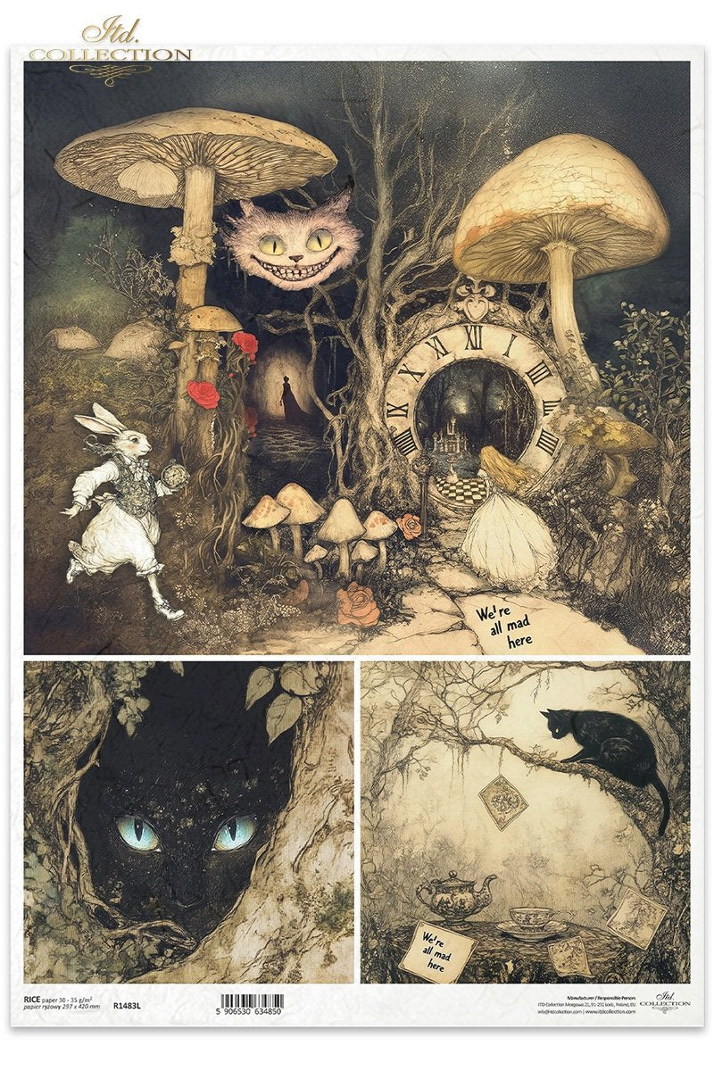 ITD Collection - Alice in Wonderland - R1483L - A3 Rice Paper