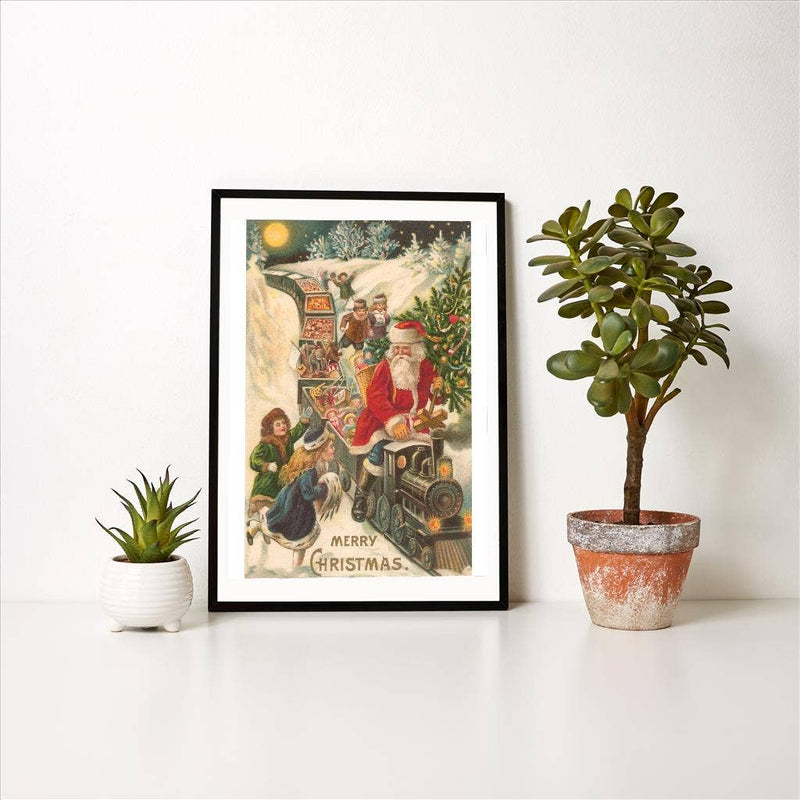 Found Image Press - Art Print - Merry Christmas, Santa on Train