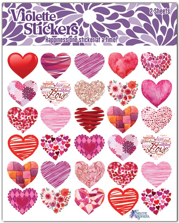 Violette Stickers - Red Heart Stickers